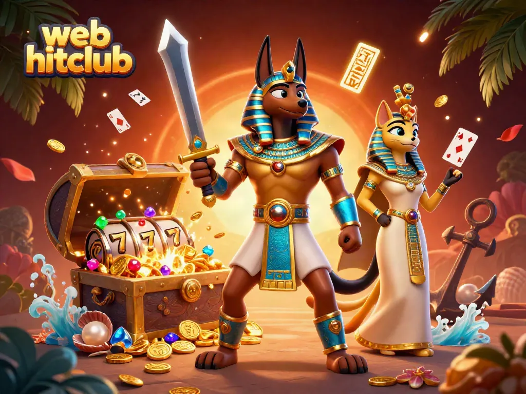 Play and win at web hitclub with vibrant 3D casino characters in action.
