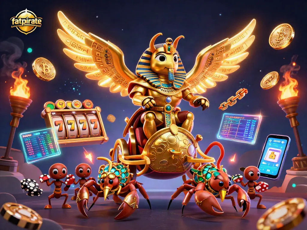 Experience the excitement of fatpirate with vibrant 3D slots and crypto elements.