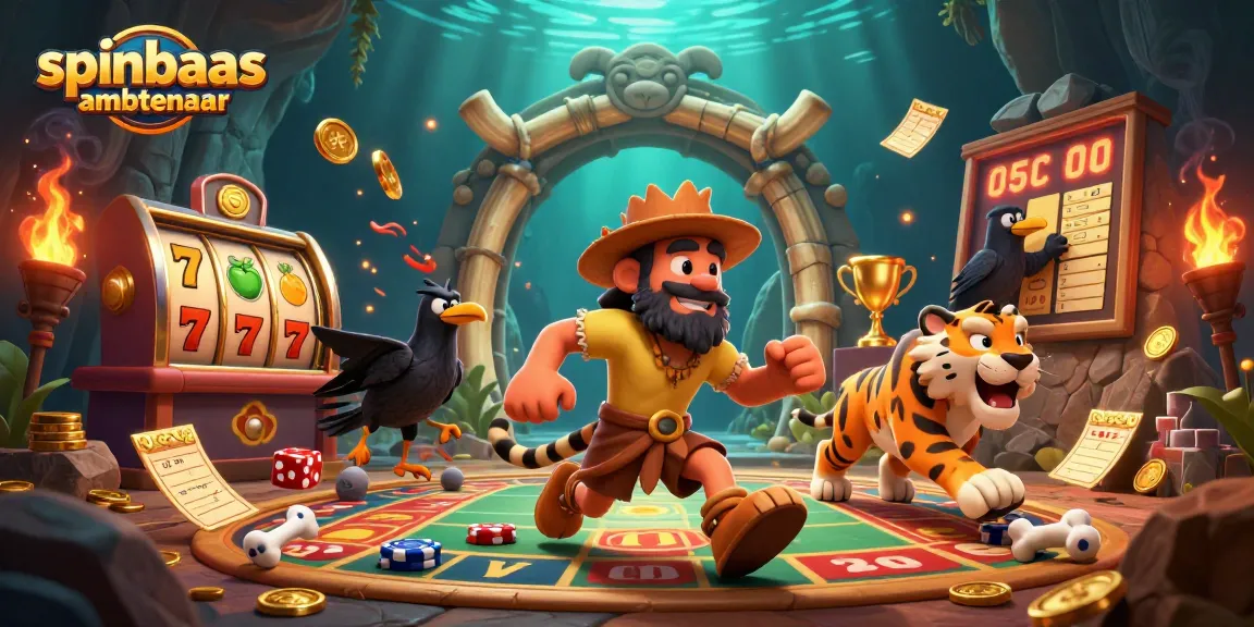 Spinbaas ambtenaar demonstrates strategies for winning at slots in an exciting casino scene.